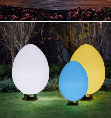Светильник Яйцо 116х180 солнечная батарея, RGB